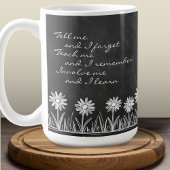 Chalk Board Daisy Doodle Cursive Typography Mug