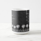 Chalk Board Daisy Doodle Cursive Typography Mug (Centre)