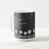 Chalk Board Daisy Doodle Cursive Typography Mug Koffiemok (Voorkant links)