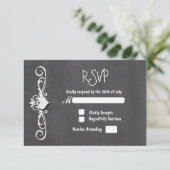 Chalk Chalk HeartWedding invitation carte RSVP (Debout devant)