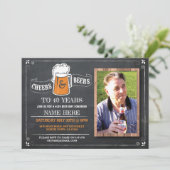 Chalk Cheers & Beers Anniversaire Invitation photo (Debout devant)