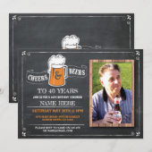Chalk Cheers & Beers Anniversaire Invitation photo (Devant / Derrière)