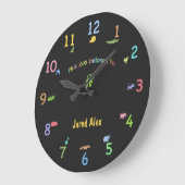 Chalk coloré Horloge animale personnalisée (Angle)