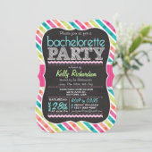 Chalk coloré look Bachelorette Party Invitation (Debout devant)