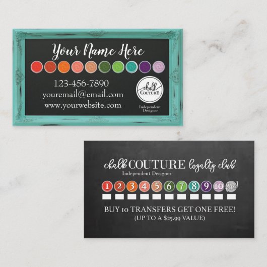 Chalk Couture Custom Business Card Visitekaartje (Voorkant / Achterkant)
