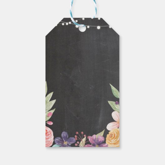 Chalk Dank u Label Rustieke Bloem Vrijgezellenfees Cadeaulabel (Achterkant)