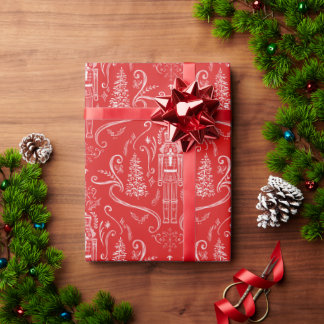 Chalk doodle nutcracker Christmas Wrapping Paper Cadeaupapier