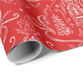 Chalk doodle nutcracker Christmas Wrapping Paper Cadeaupapier (Rol Hoek)