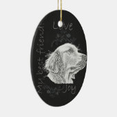 Chalk Drawing of Golden Retriever Keramisch Ornament (Rechts)