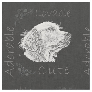 Chalk Drawing of Golden Retriever Stof
