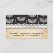 Chalk Drawn Leaf |  achtergrond Pearls Visitekaartje (Achterkant)