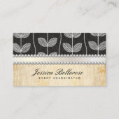 Chalk Drawn Leaf |  achtergrond Pearls Visitekaartje (Voorkant)