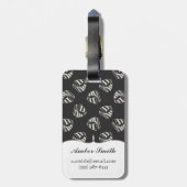 Chalk Drawn Sailboat Pattern Bagagelabel (Achterkant verticaal)