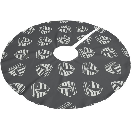 Chalk Drawn Sailboat Pattern Kerstboom Rok (Gekanteld)