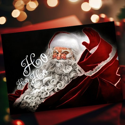 Chalk Drawn Santa Holiday Kaart