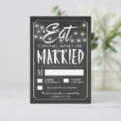 Chalk Eat Drink & Be Married Wedding Cartes RSVP (Debout devant)