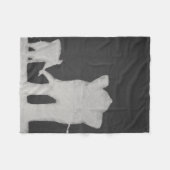 Chalk Elephant Family Fleece Deken (Voorkant (Horizontaal))