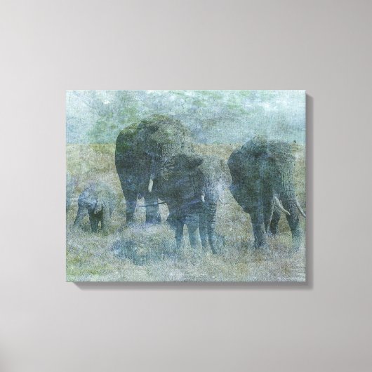 Chalk Elephants Canvas Afdruk (Voorkant)