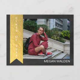 Chalk & Faux Gold Foil Graduat Dank u briefkaart