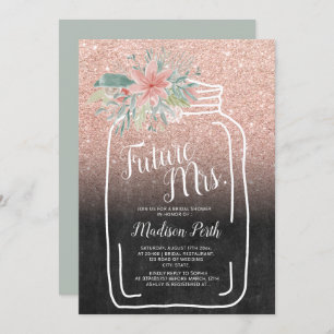 Chalk floral metselaar pot glitter vrijgezellenfee kaart