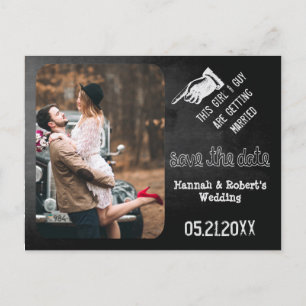 Chalk  Fun Wedding Save the Date Aankondigingskaart