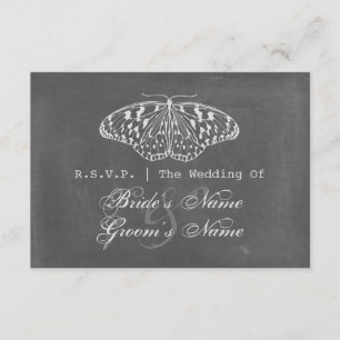 Chalk Geïnspireerd Butterfly Wedding RSVP