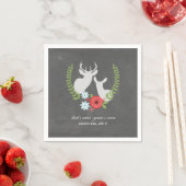 Chalk Geïnspireerd Deer Wedding Napkins Servet (Insitu)