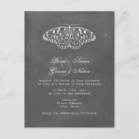Chalk Geïnspireerde Butterfly Wedding Invite