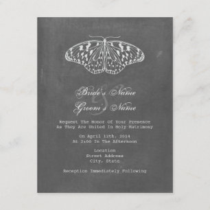 Chalk Geïnspireerde Butterfly Wedding Invite Kaart
