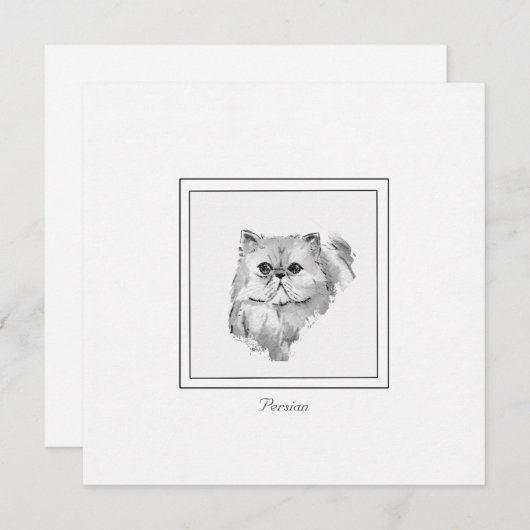 Chalk & houtskool Perzische kattekening Notitiekaartje (Voorkant / Achterkant)
