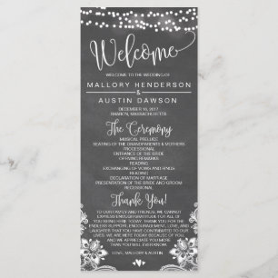 Chalk Lights Wedding Ceremony Program Programma
