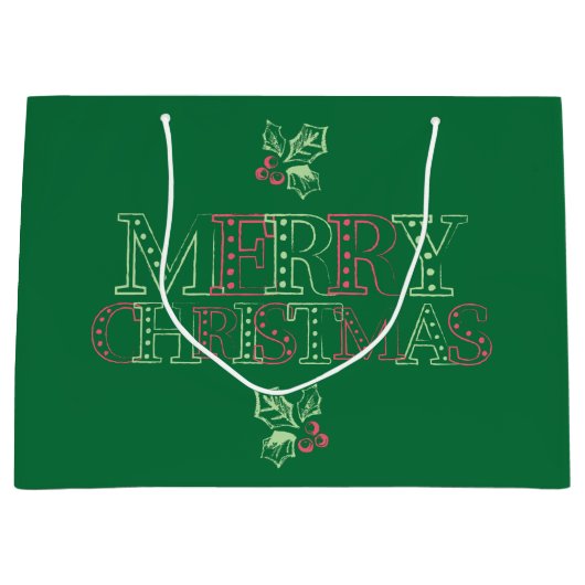 Chalk Mistletoe Pattern Groot Cadeauzakje (Voorkant)