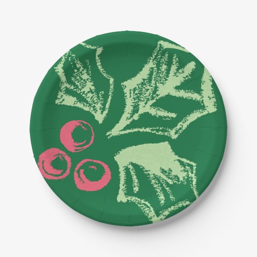 Chalk Mistletoe Pattern Papieren Bordje (Voorkant)