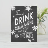 Chalk Nouvel An pour boire du Champagne Invitation (Debout devant)