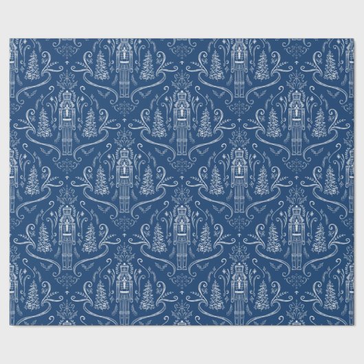 Chalk nutcracker doodle Christmas Cadeaupapier (Zoom)