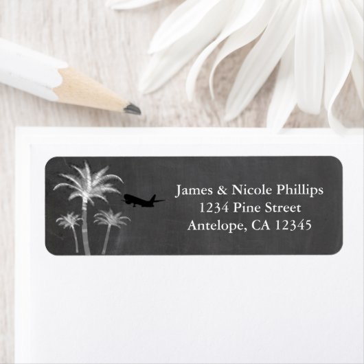 Chalk Palm Trees Bestemming Reizen Trouwlabels Etiket (Insitu)