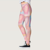 Chalk Pastel Artwork Harten Roze Baby Blue Groovy Leggings (Links)