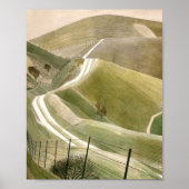 Chalk Paths van Eric Ravilious Poster (Voorkant)