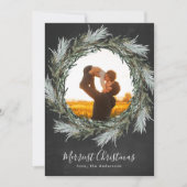 Chalk Pine Wreath Noël Carte photo de vacances (Devant)