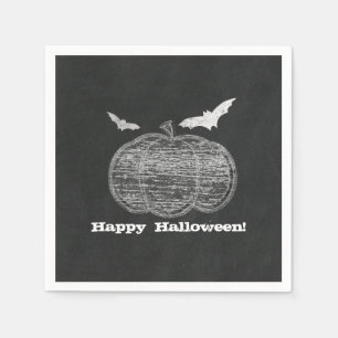 Chalk Pumpkin Chalkboard Halloween Party Servet