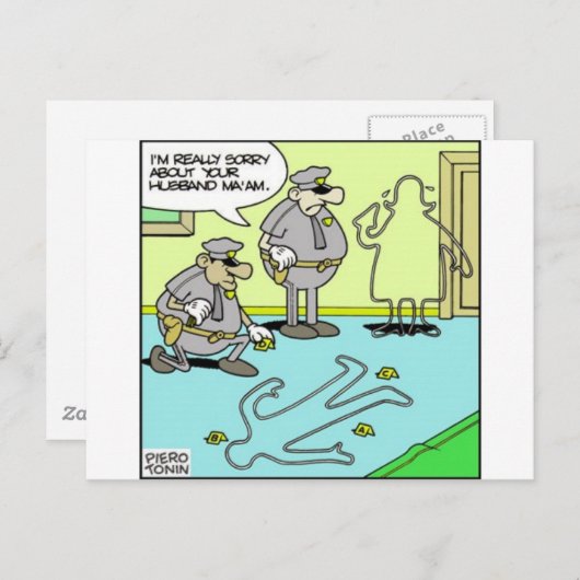 Chalk schetst funny Police Giften & Collectibles Briefkaart (Voorkant / Achterkant)