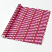 Chalk Stripes - Bourgogne, Violet, Roze Cadeaupapier (Uitgerold)