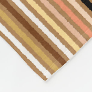 Chalk Stripes - Camel Tan and Gold Fleece Deken