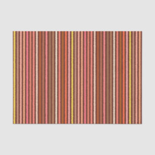 Chalk Stripes - Chocolate Brown en Coral Tissuepapier