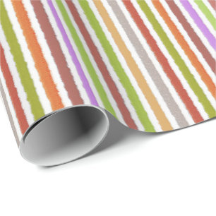 Chalk Stripes - Cream en Multi Colors Cadeaupapier