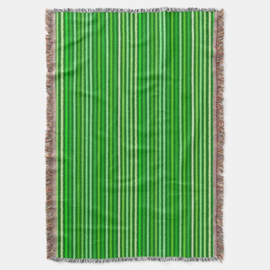 Chalk Stripes - Emerald en Lime Green Deken (Voorkant Verticaal)