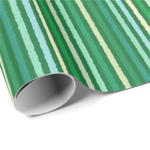 Chalk Stripes - Jade Green en Aqua Cadeaupapier