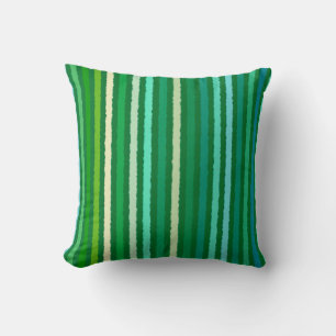 Chalk Stripes - Jade Green en Aqua Kussen