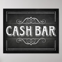 Chalk Style CASH BAR Print