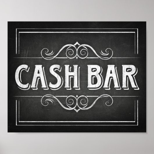 Chalk Style CASH BAR Print (Voorkant)